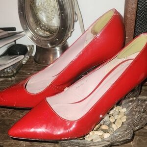 Elegant Red Women's Pumps 3 Inch Heel